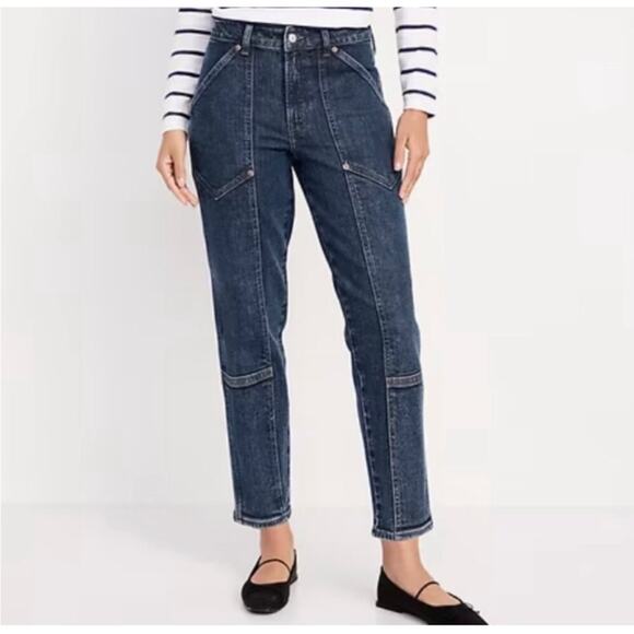 Old Navy Jeans High-Rise O.G. Straight Secret Smooth Pockets Size 8 Stretch - Picture 1 of 6